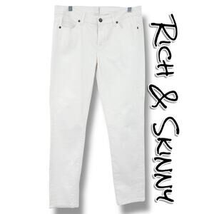 Rich And Skinny Ankle Crop Jeans White Wash Casual Preppy Skinny Womens Size 29